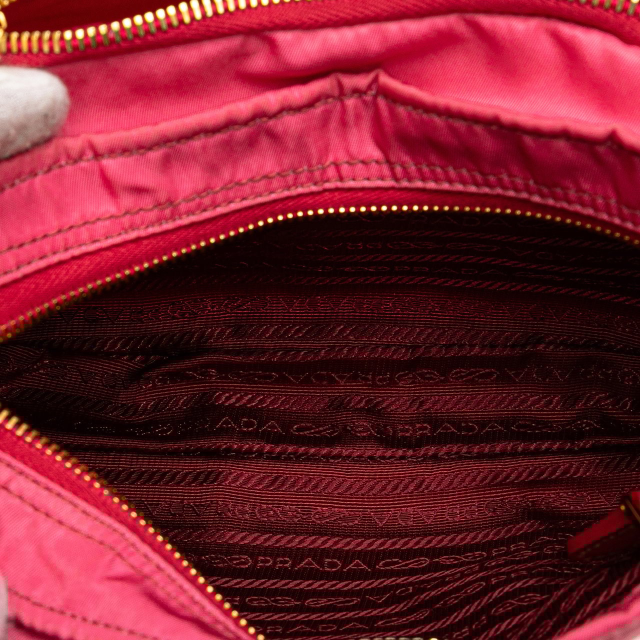 Prada Tessuto Zip Top Crossbody Roze