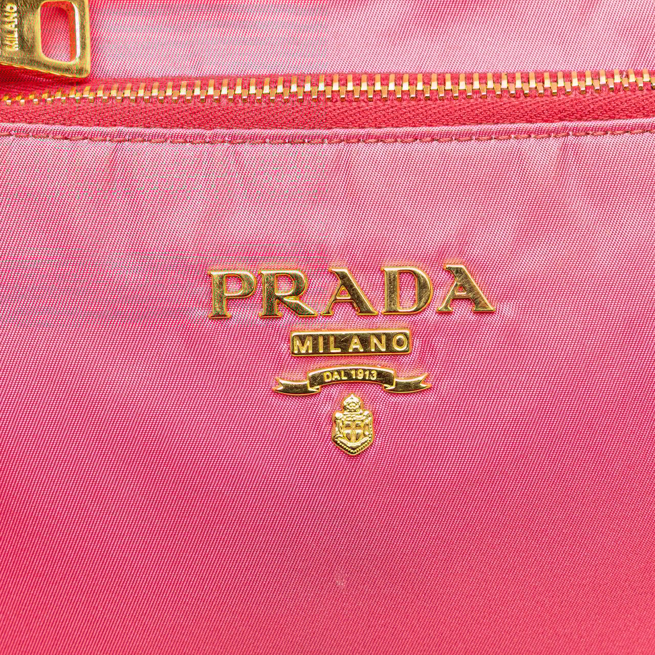 Prada Tessuto Zip Top Crossbody Roze