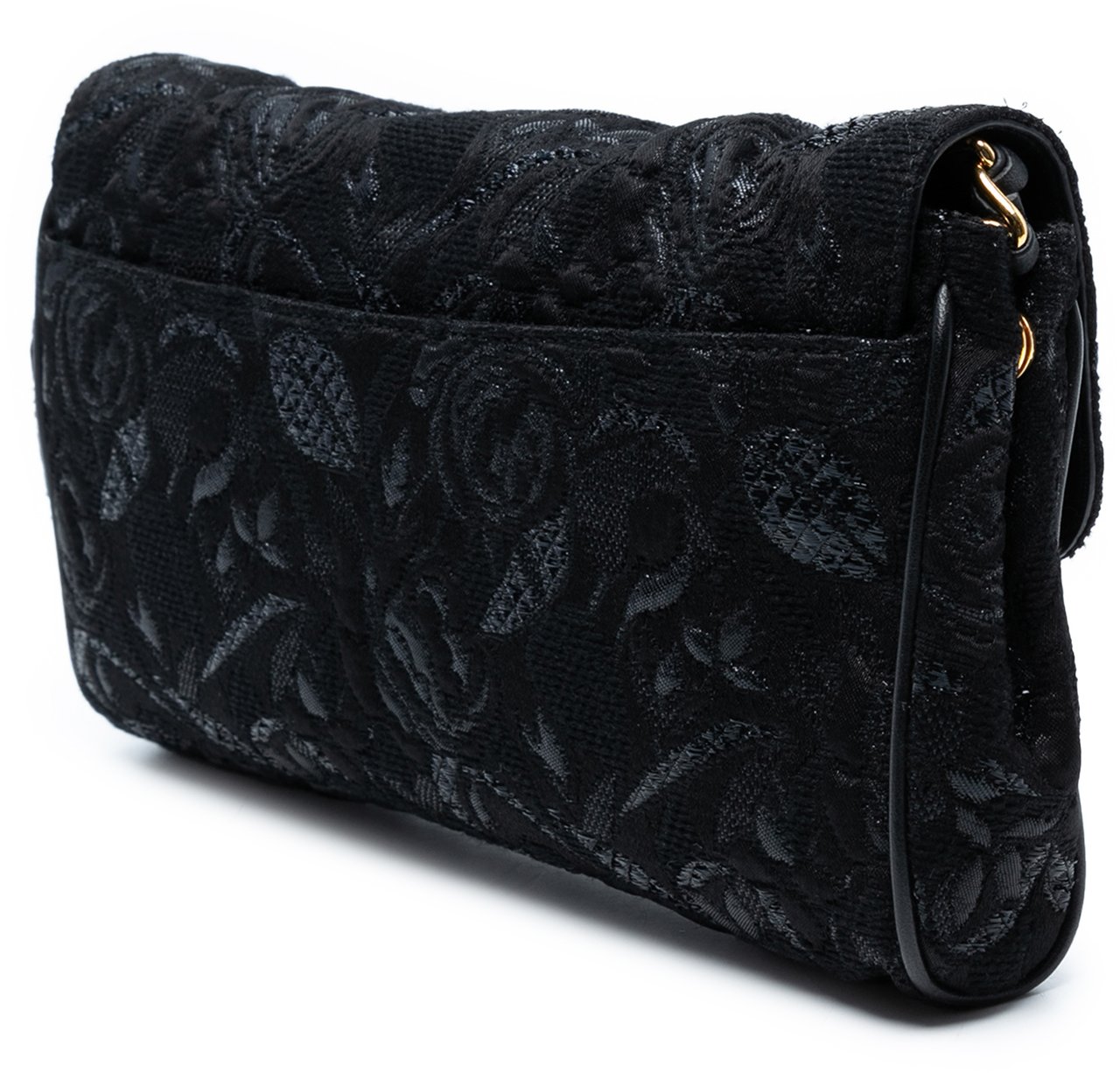 Prada Tessuto Lurex Flap Crossbody Zwart