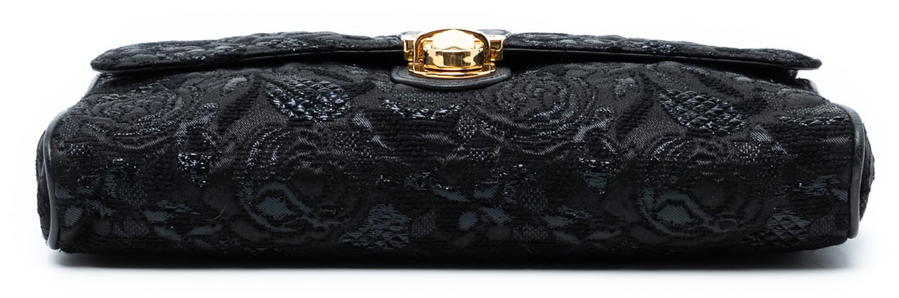 Prada Tessuto Lurex Flap Crossbody Zwart