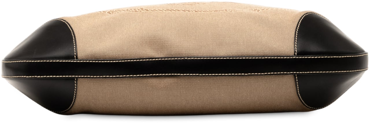 Prada Canvas Canapa Logo Hobo Bruin