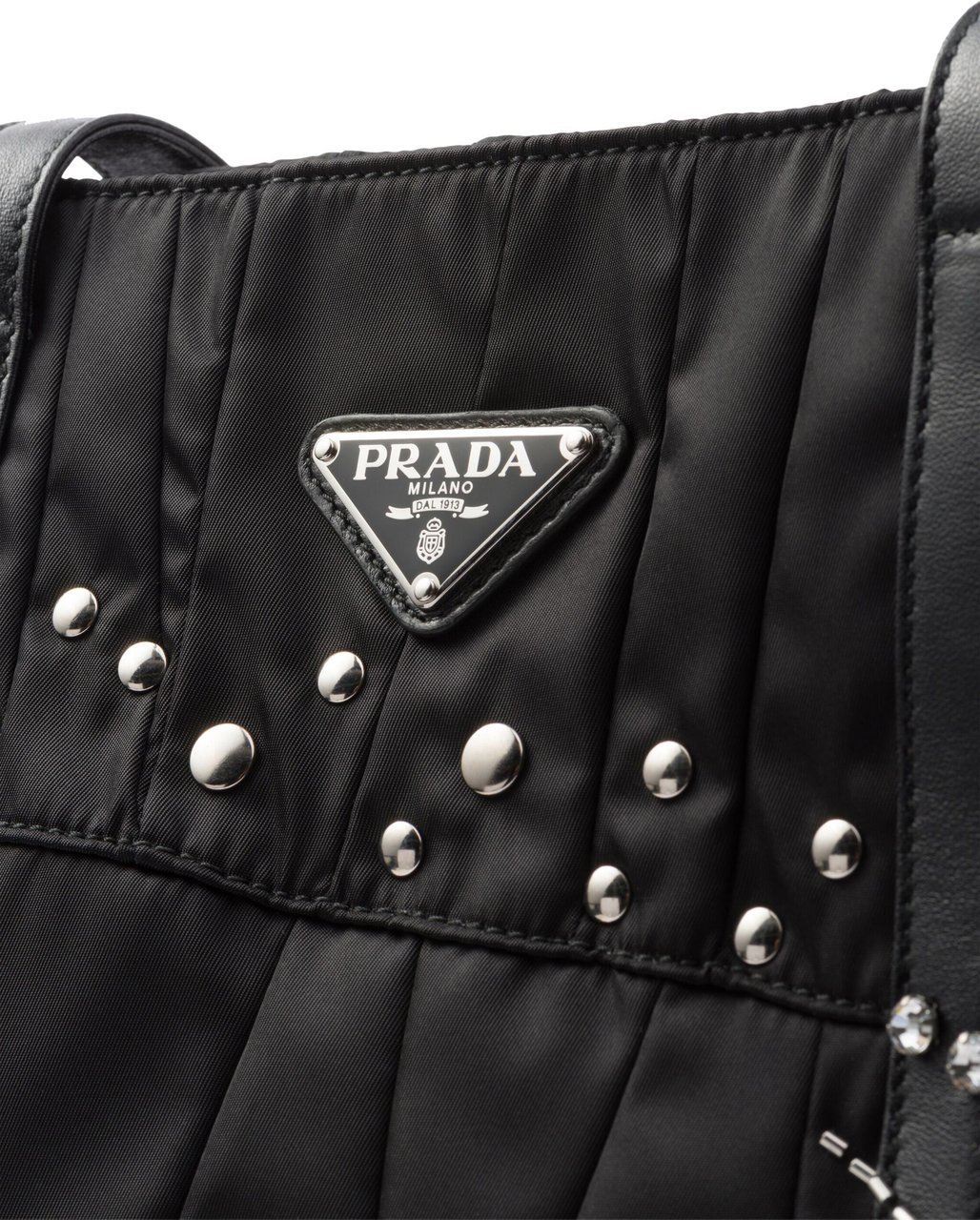 Prada Black Quilted Re-Nylon Patchwork Tote Zwart