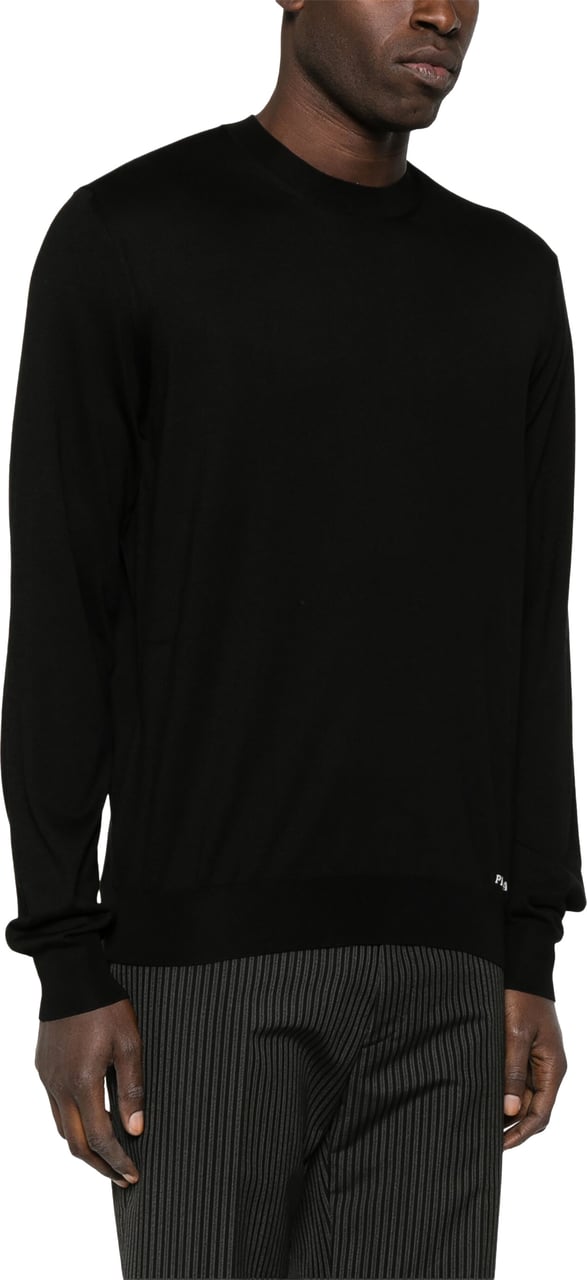 Prada Recycled Silk Crewneck Sweater Zwart
