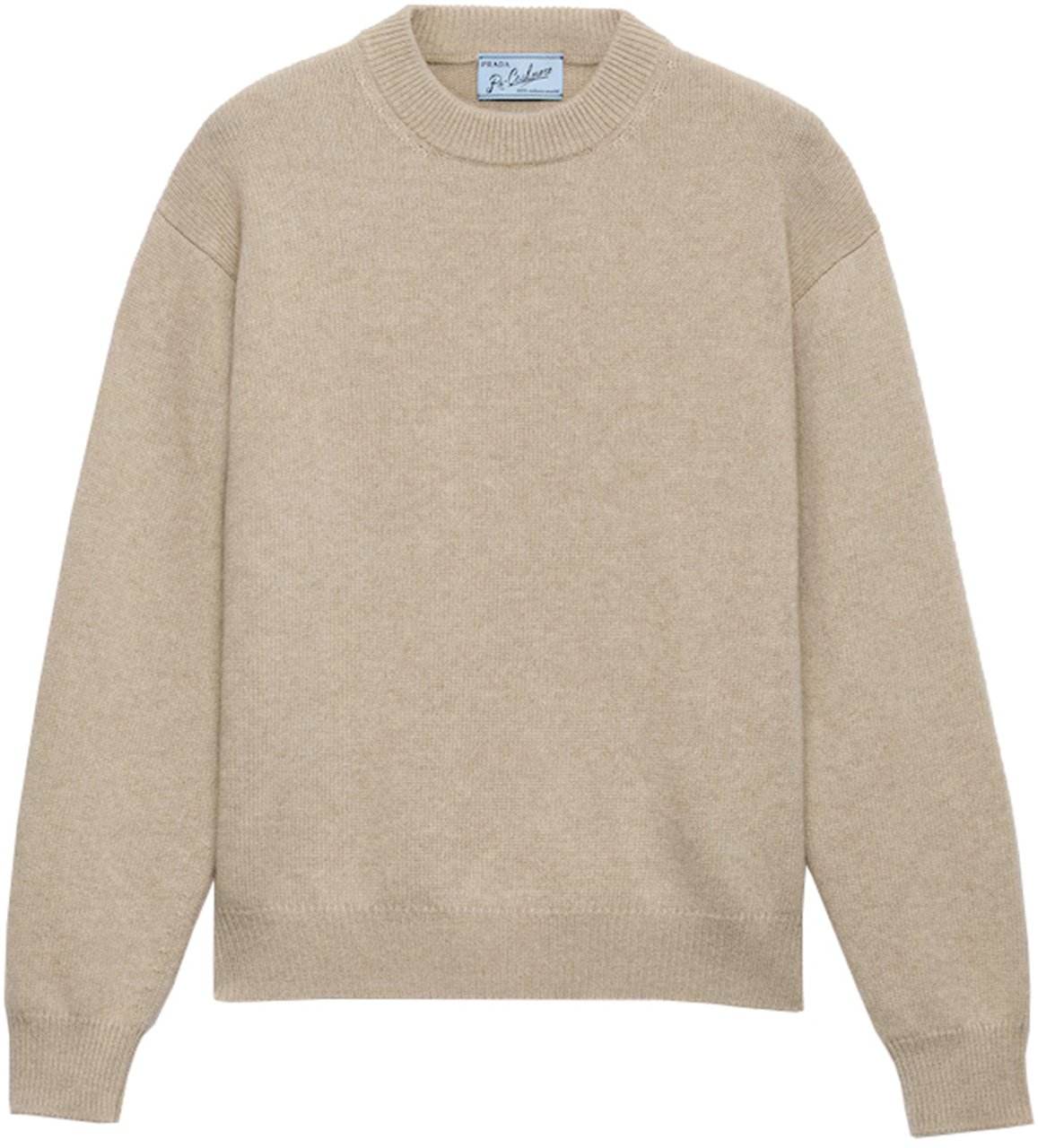 Prada Beige Relaxed Fit Fabric Sweater Neutraal