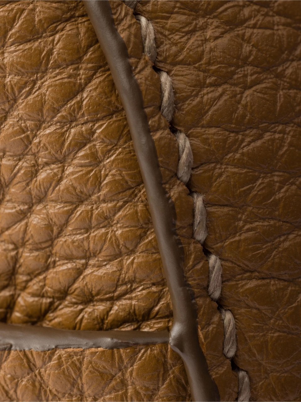 Prada Rich Brown Sacca Pebbled Handbag Bruin