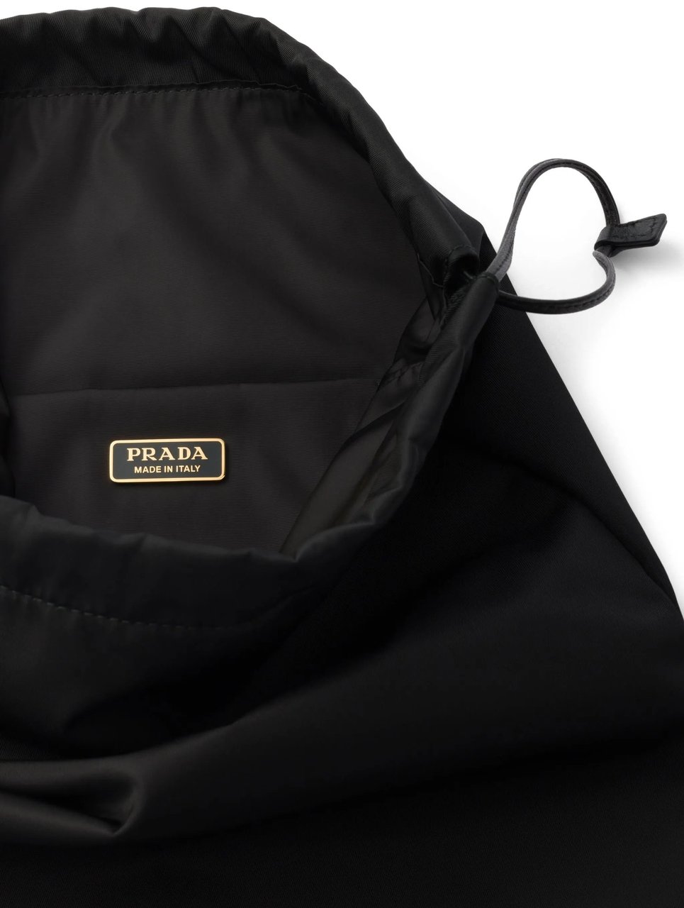 Prada Black Contenitore Minimalist Pouch Bag Zwart