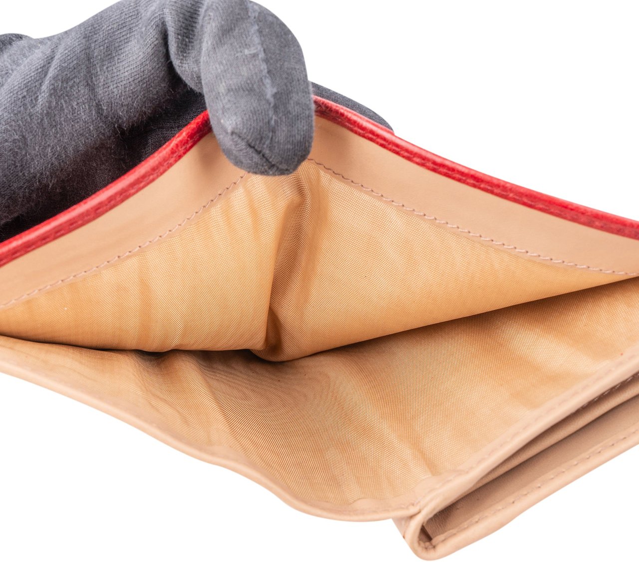 Prada Prada Red Leather Clip Wallet Rood