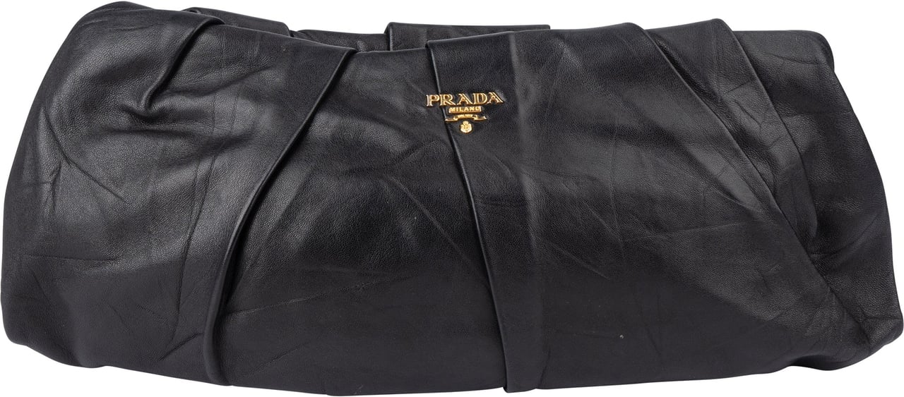 Prada Prada Black Leather Gala Purse Zwart
