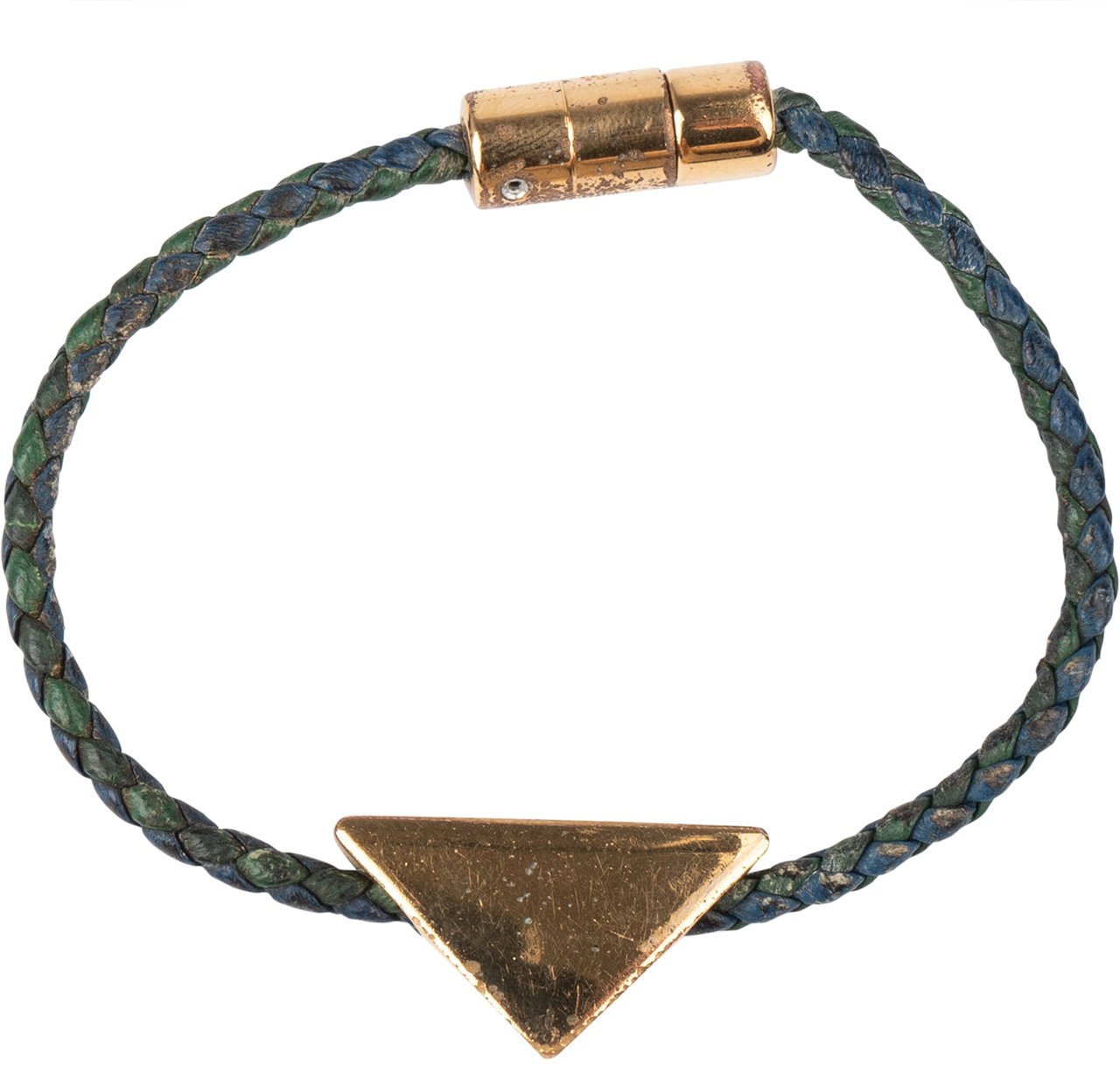 Prada Prada  Braided Leather Triangle Blauw