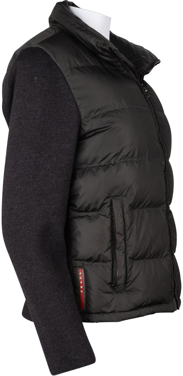 Prada Prada Wool Nylon Sports Puffer Jacket (48 / S) Zwart