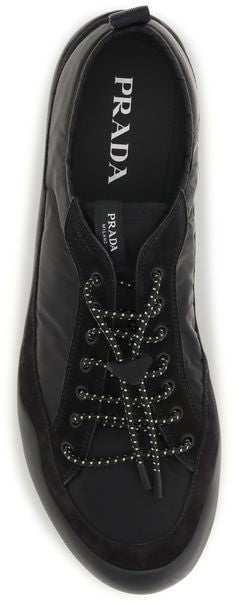 Prada Black Fabric Athletic Sneakers Zwart