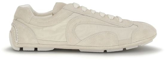 Prada Beige Calf Leather Bos Taurus Sneakers Beige