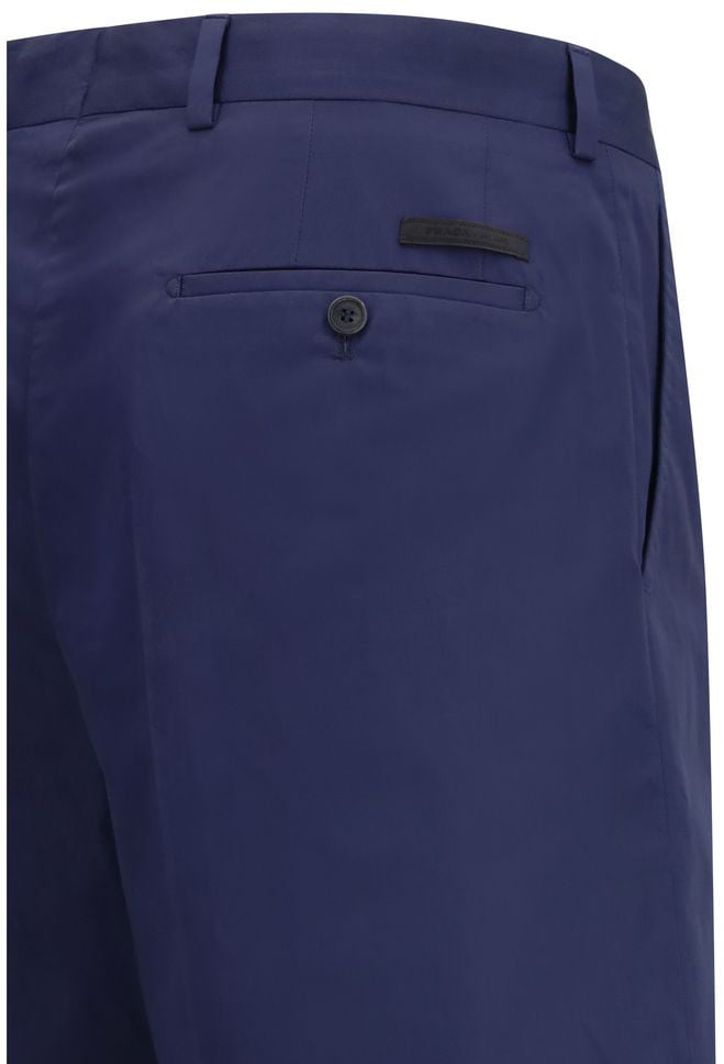Prada Blue Cotton Bermuda Shorts Blauw