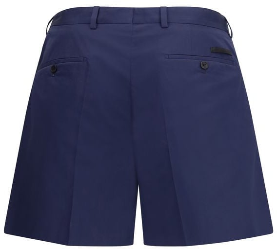Prada Blue Cotton Bermuda Shorts Blauw