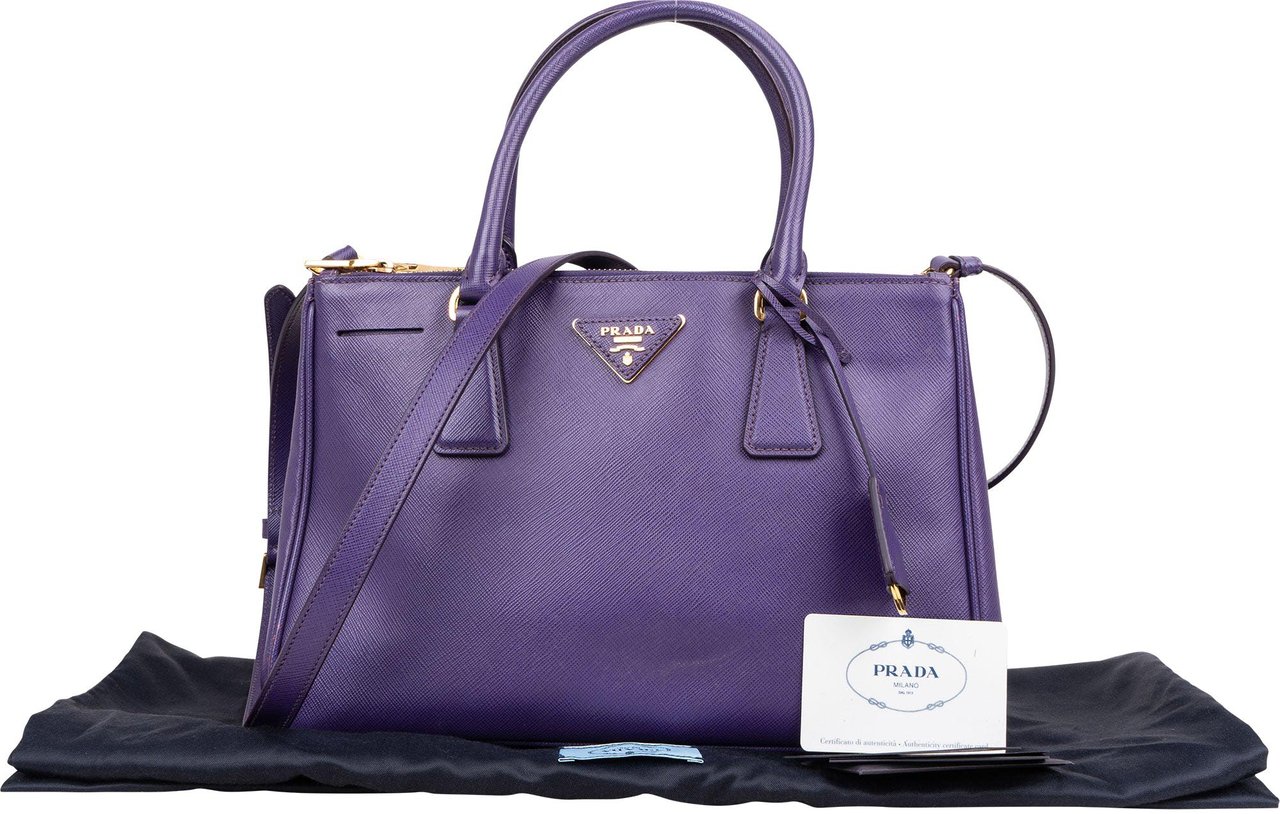 Prada Prada Saffiano Leather Galleria Handbag Paars