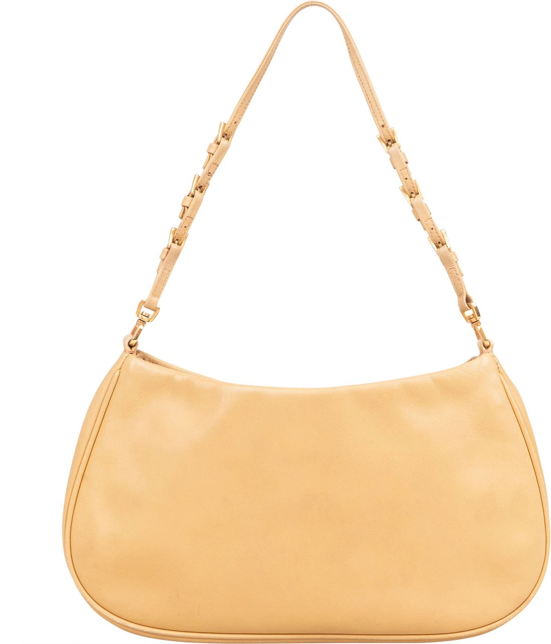 Prada Calfskin Mini Logo Handbag Beige