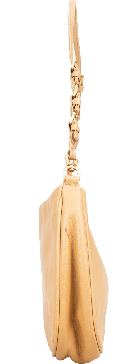 Prada Calfskin Mini Logo Handbag Beige