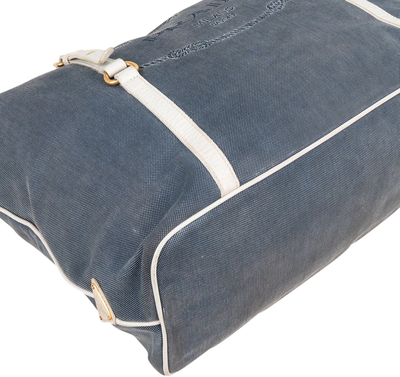 Prada Prada Blue Jacquard City Shoulder Bag Blauw