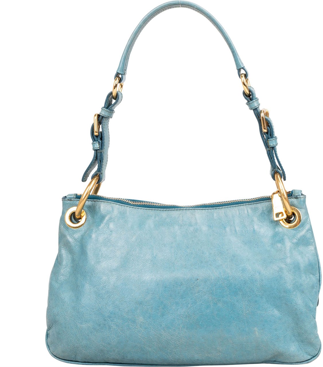 Prada Prada Leather Vitello City Shoulder Bag Blauw