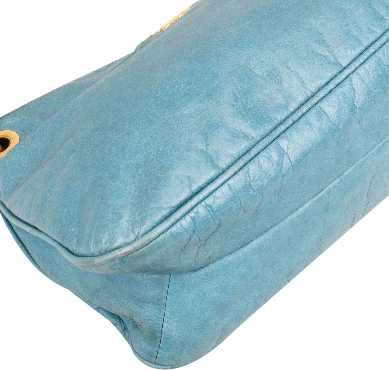 Prada Prada Leather Vitello City Shoulder Bag Blauw