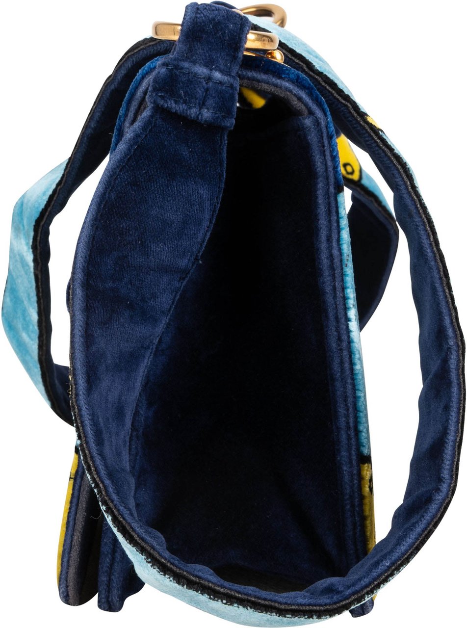 Prada Velvet FW17 Trompe Lóeil Crossbody Bag Blauw