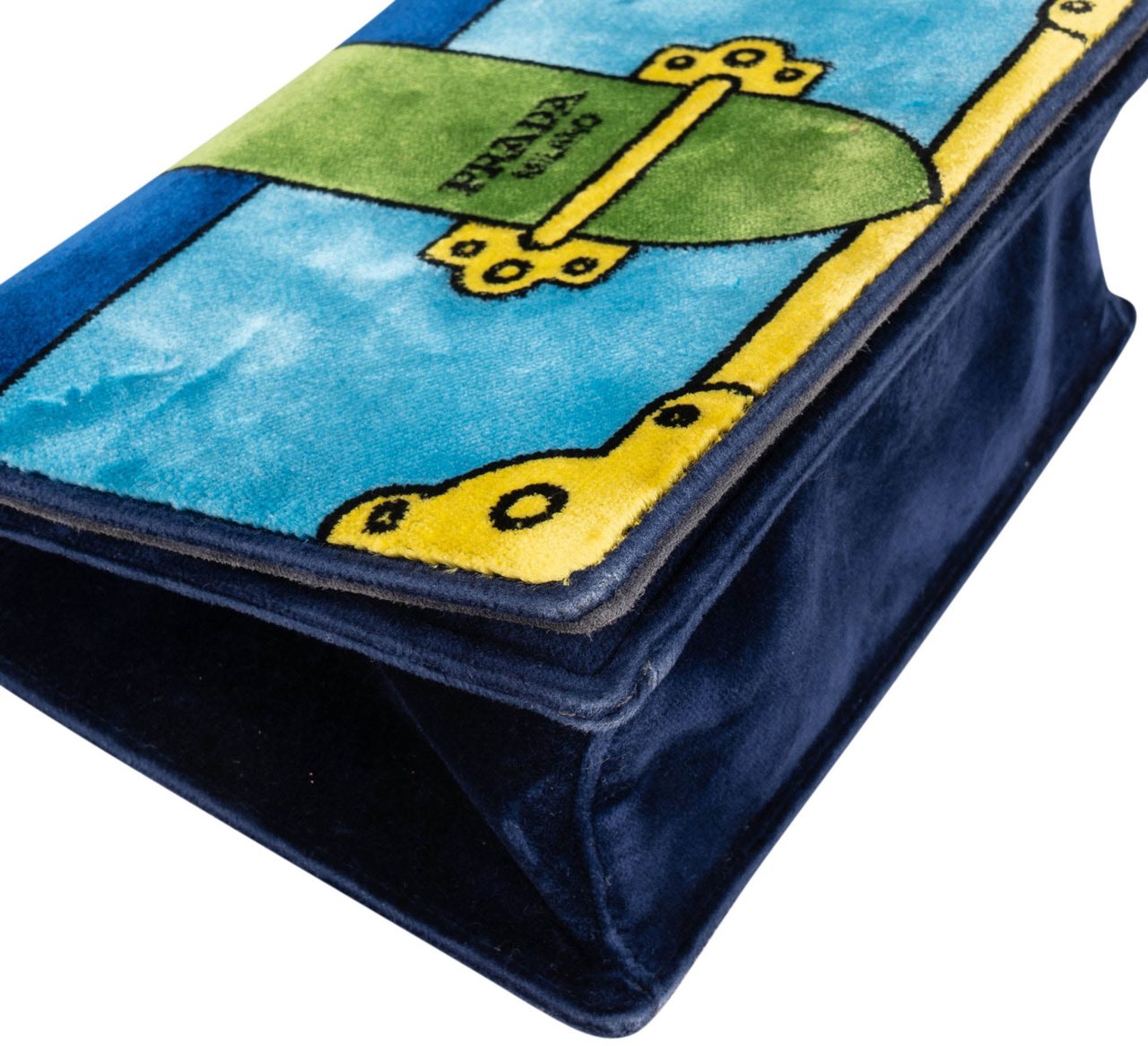 Prada Velvet FW17 Trompe Lóeil Crossbody Bag Blauw