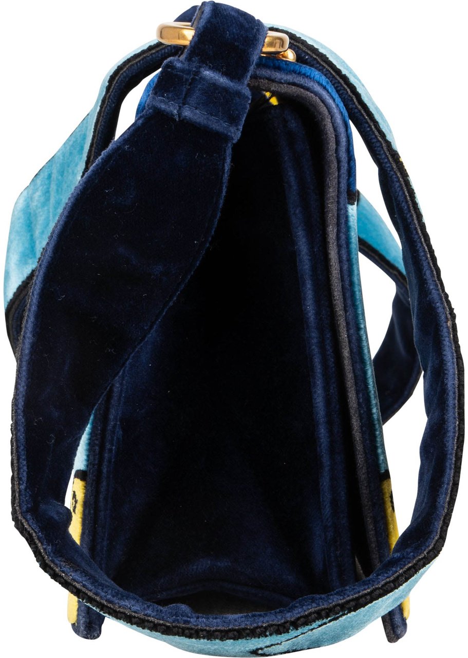 Prada Velvet FW17 Trompe Lóeil Crossbody Bag Blauw