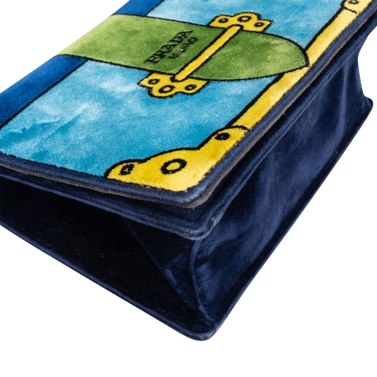 Prada Prada Velvet FW17 Trompe Lóeil Crossbody Bag Blauw