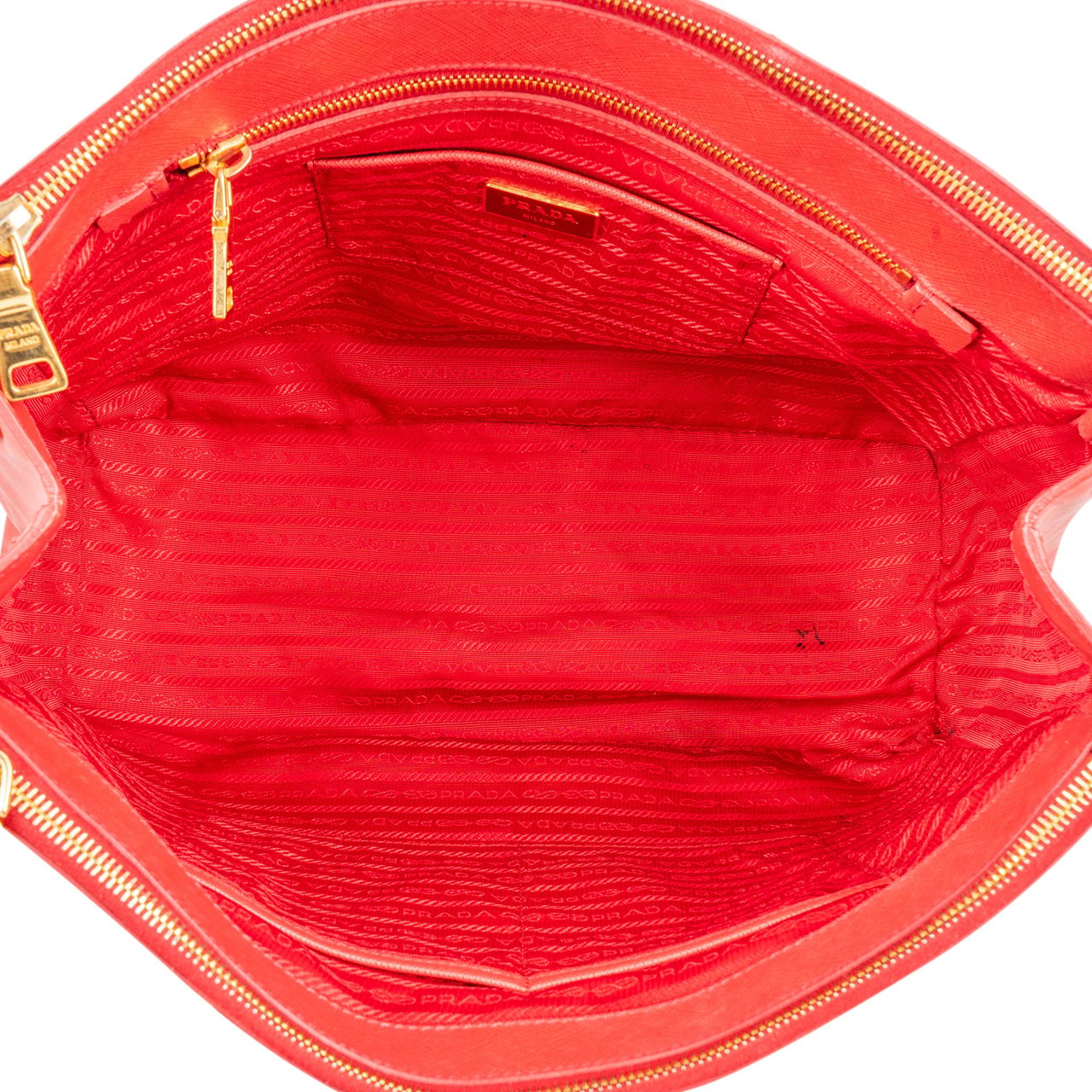 Prada Red Saffiano Leather Galleria Handbag Rood