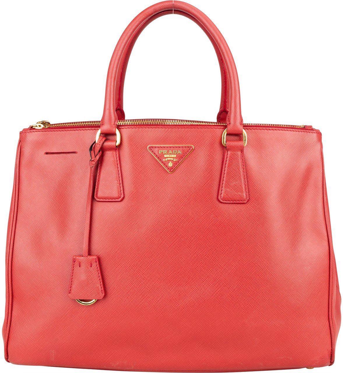 Prada Prada Red Saffiano Leather Galleria Handbag Rood