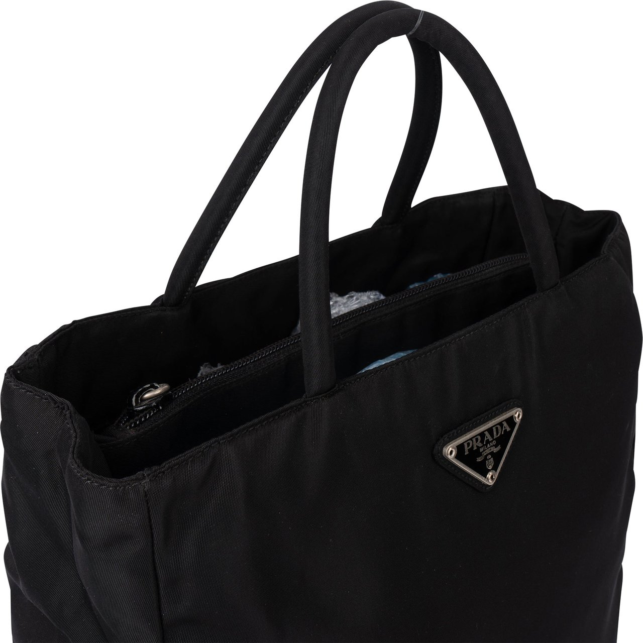 Prada Prada Black Nylon Triangle Handbag Zwart