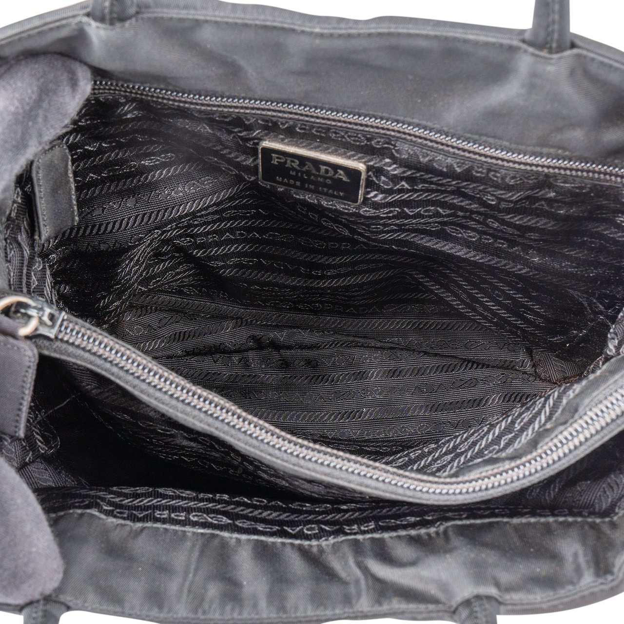 Prada Prada Black Nylon Triangle Handbag Zwart