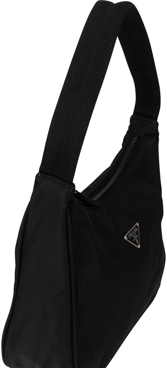 Prada Black Nylon Triangle Vintage Re-Edition Handbag Zwart