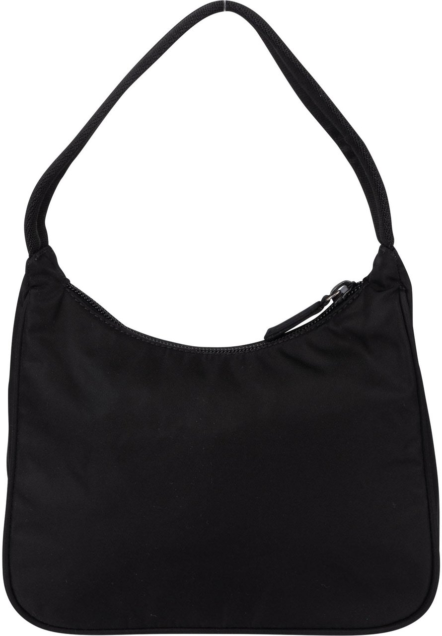 Prada Black Nylon Triangle Vintage Re-Edition Handbag Zwart