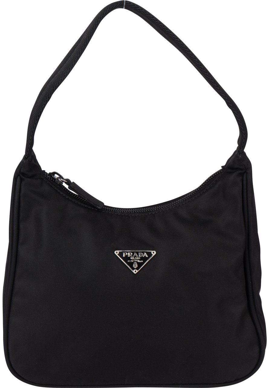 Prada Prada Black Nylon Triangle Vintage Re-Edition Handbag Zwart
