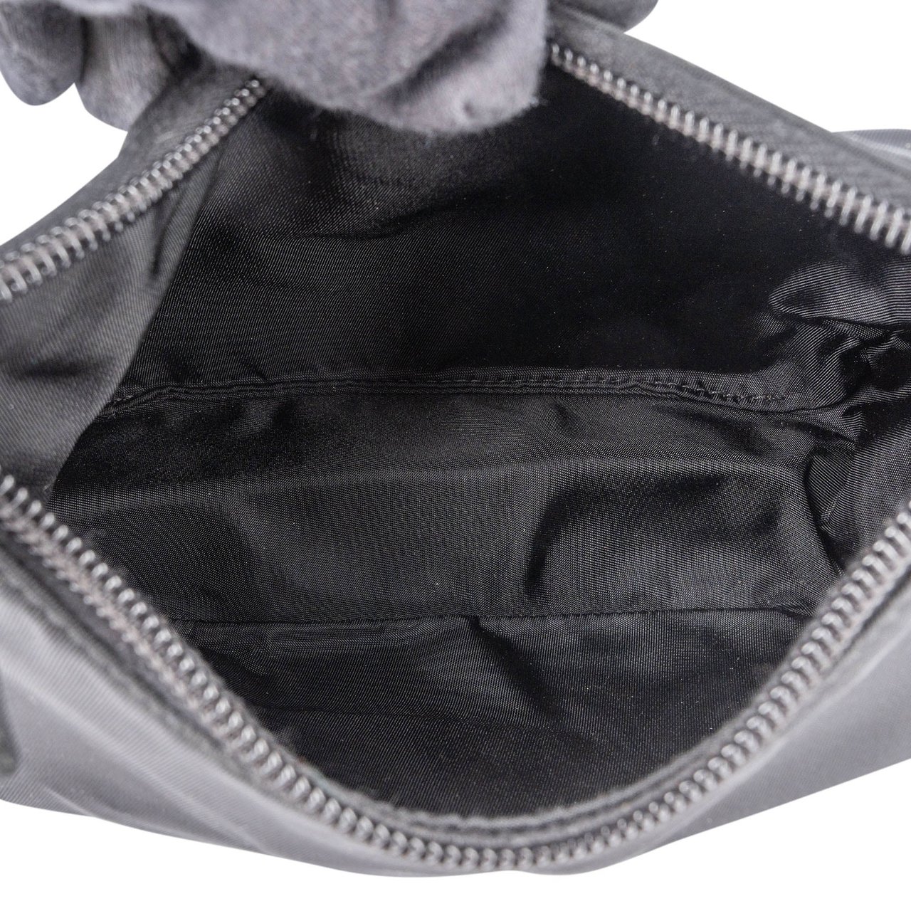 Prada Black Nylon Triangle Vintage Re-Edition Handbag Zwart