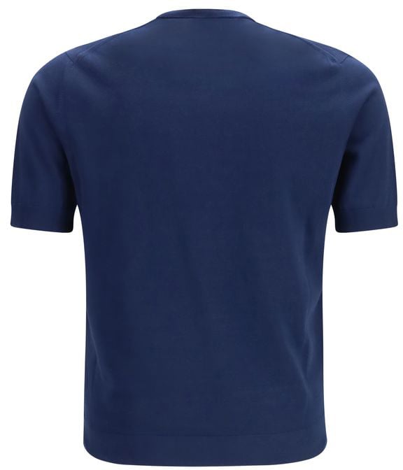 Prada Blue Cotton T-Shirt Blauw