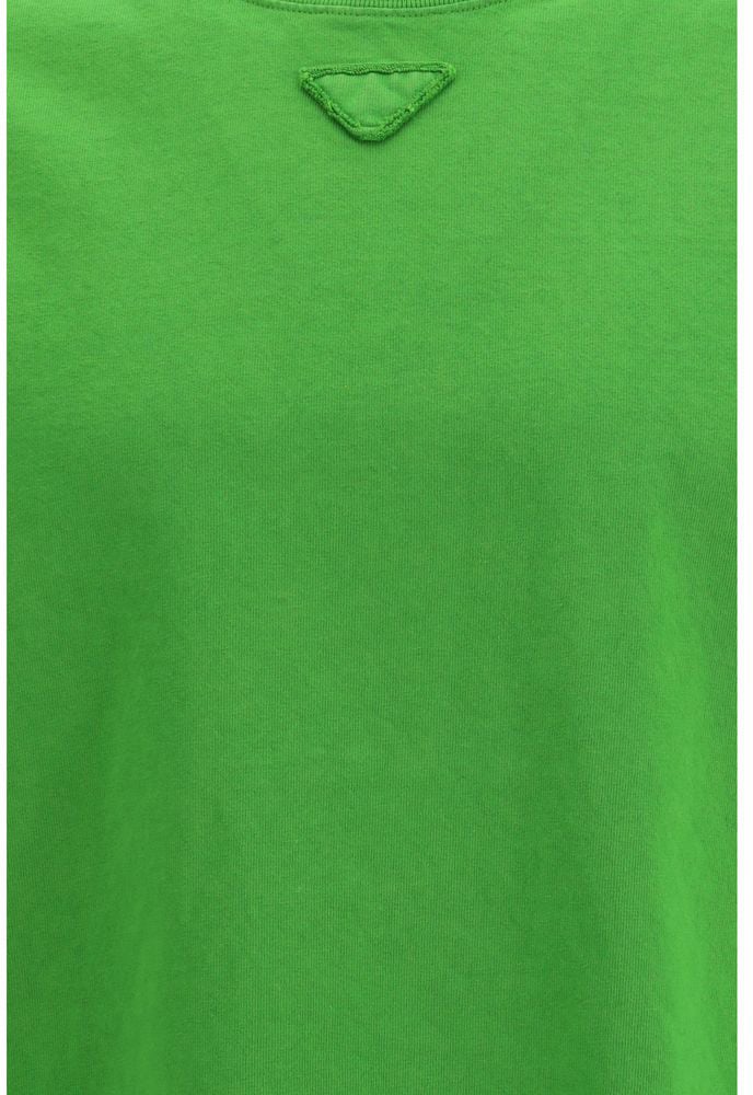 Prada Bicolor Cotton T-Shirt Wit