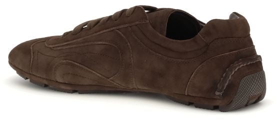 Prada Brown Calf Leather Bos Taurus Athletic Sneakers Bruin