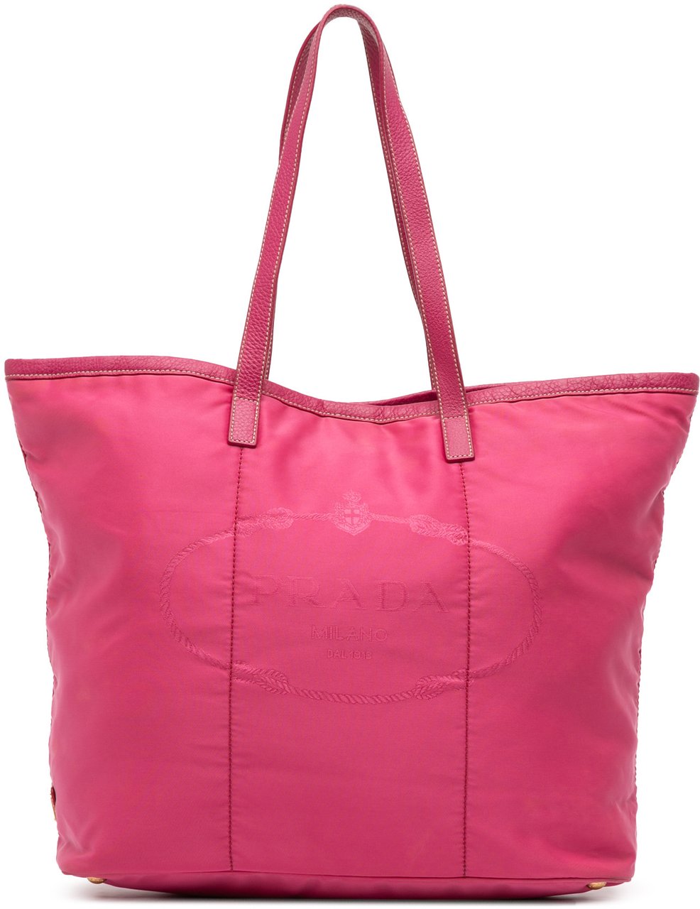 Prada Tessuto Canapa Logo Tote Roze