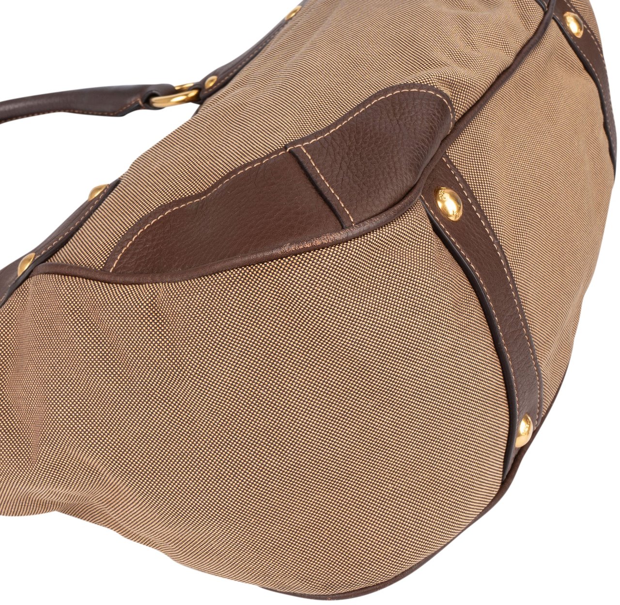 Prada Prada Logo Jacquard Triangle Tote Handbag Bruin