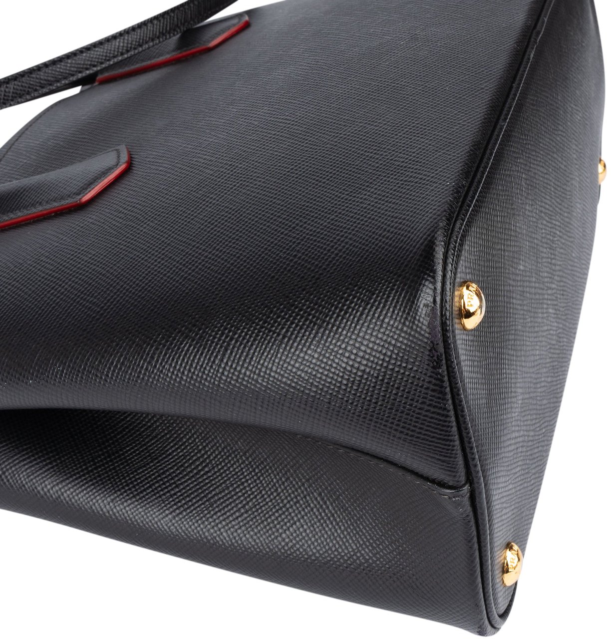 Prada Prada Saffiano Leather Double Handbag Zwart