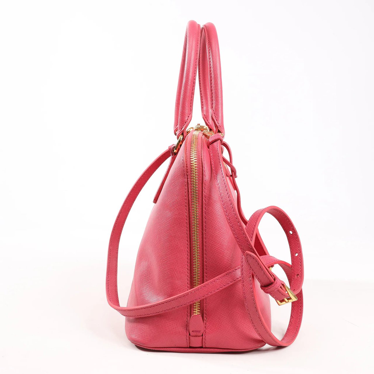 Prada Prada Promenade Saffiano Lux Leather 2Way Handbag in Pink BL0837 Roze