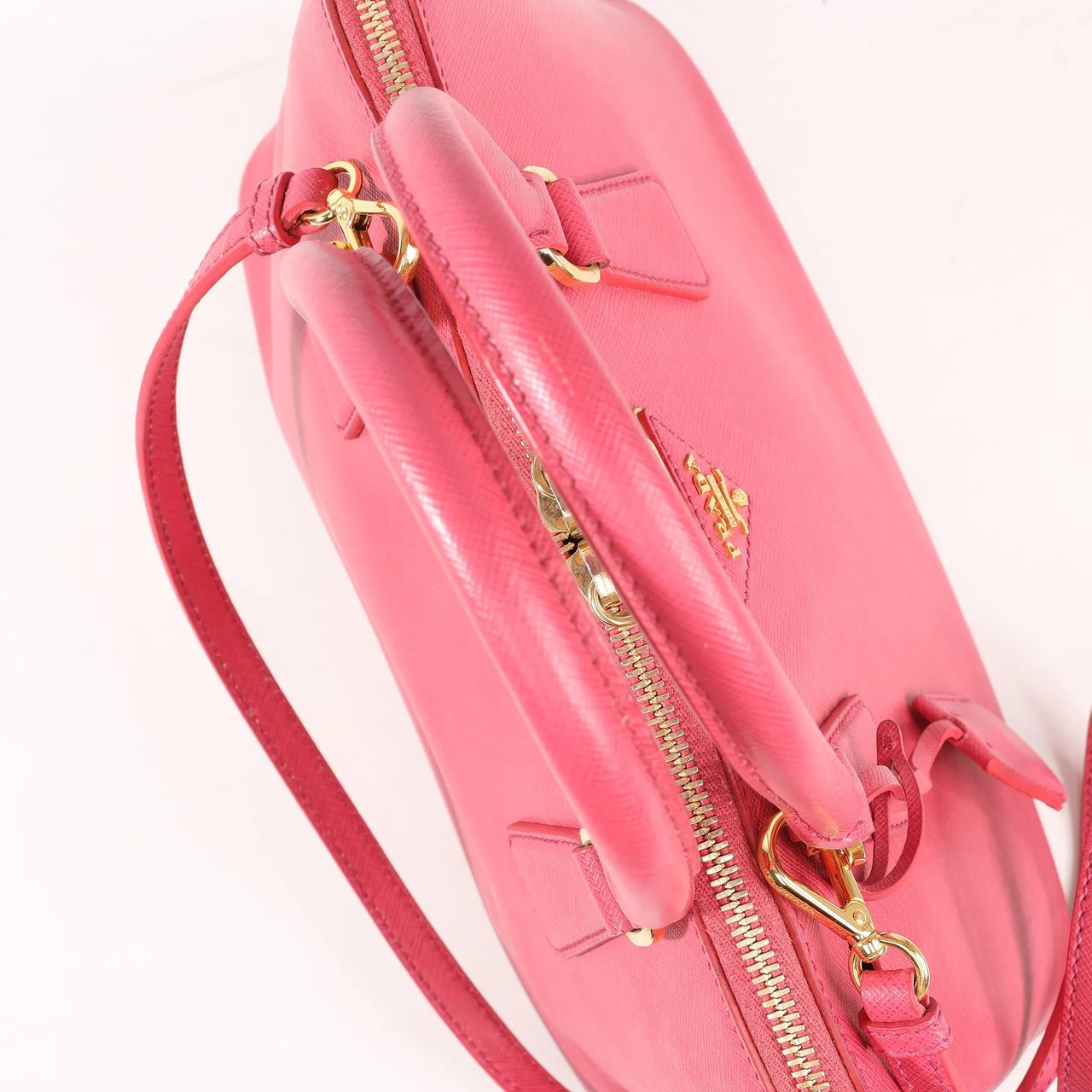 Prada Prada Promenade Saffiano Lux Leather 2Way Handbag in Pink BL0837 Roze
