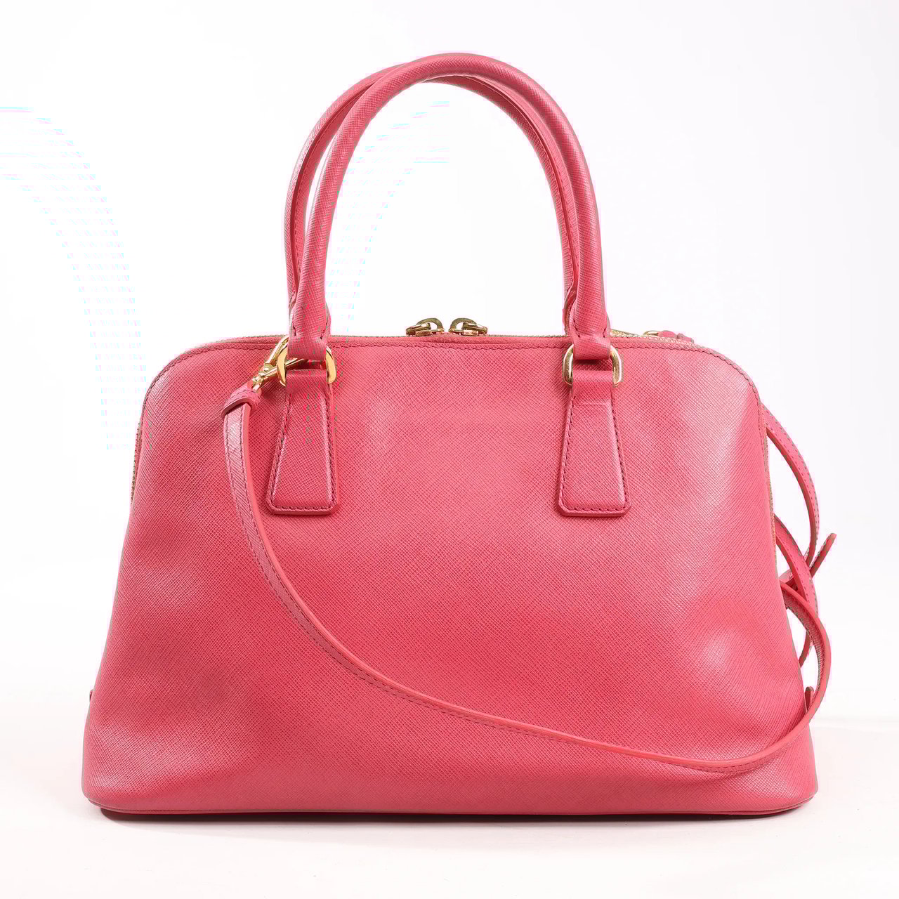 Prada Prada Promenade Saffiano Lux Leather 2Way Handbag in Pink BL0837 Roze