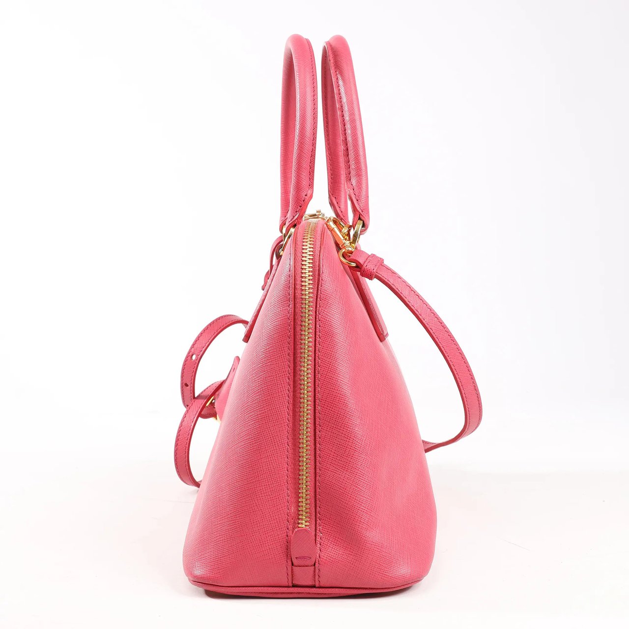 Prada Prada Promenade Saffiano Lux Leather 2Way Handbag in Pink BL0837 Roze