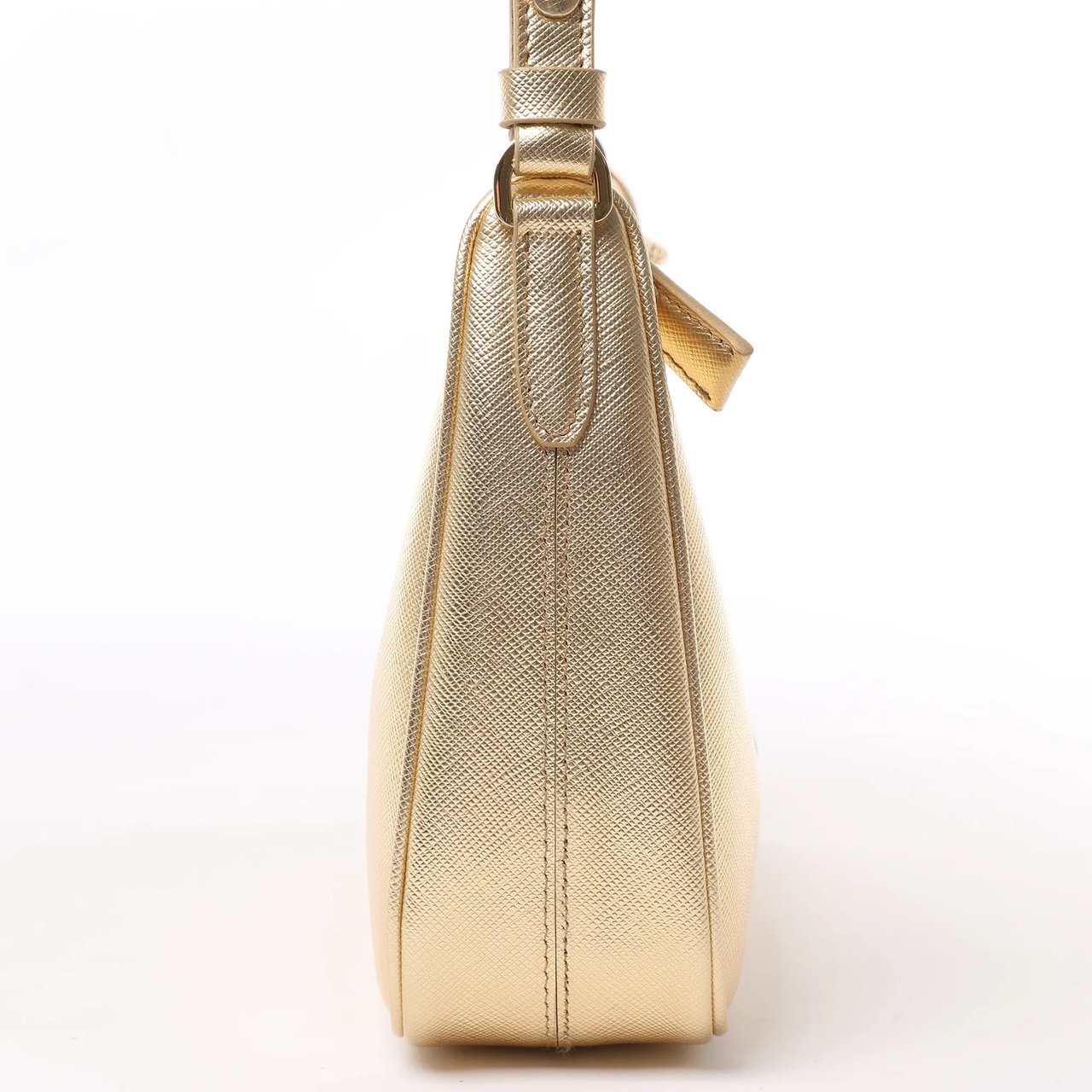 Prada Prada Saffiano Lux Mini Re-Edition Shoulder Bag Platino 1BC204 Goud