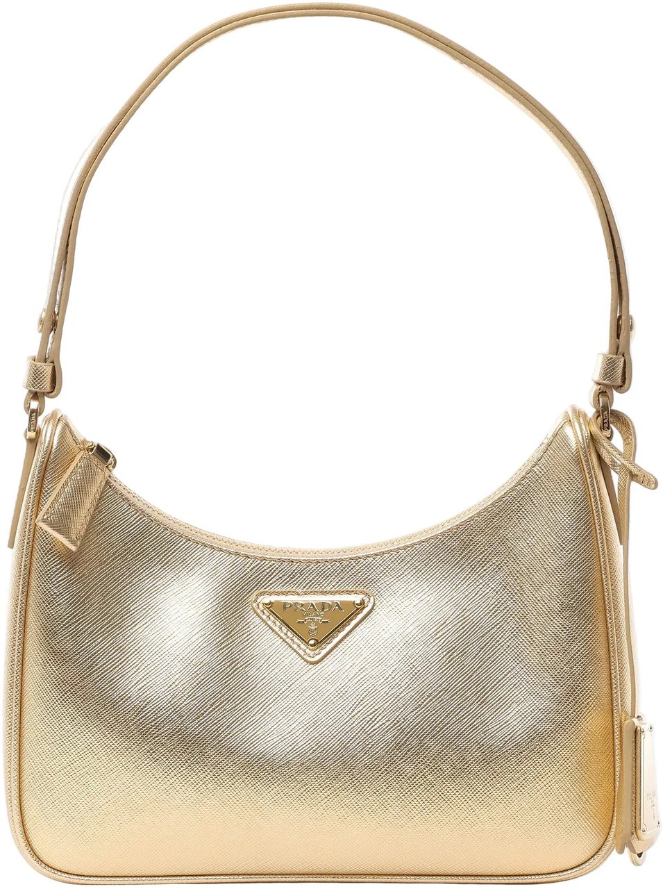 Prada Prada Saffiano Lux Mini Re-Edition Shoulder Bag Platino 1BC204 Goud