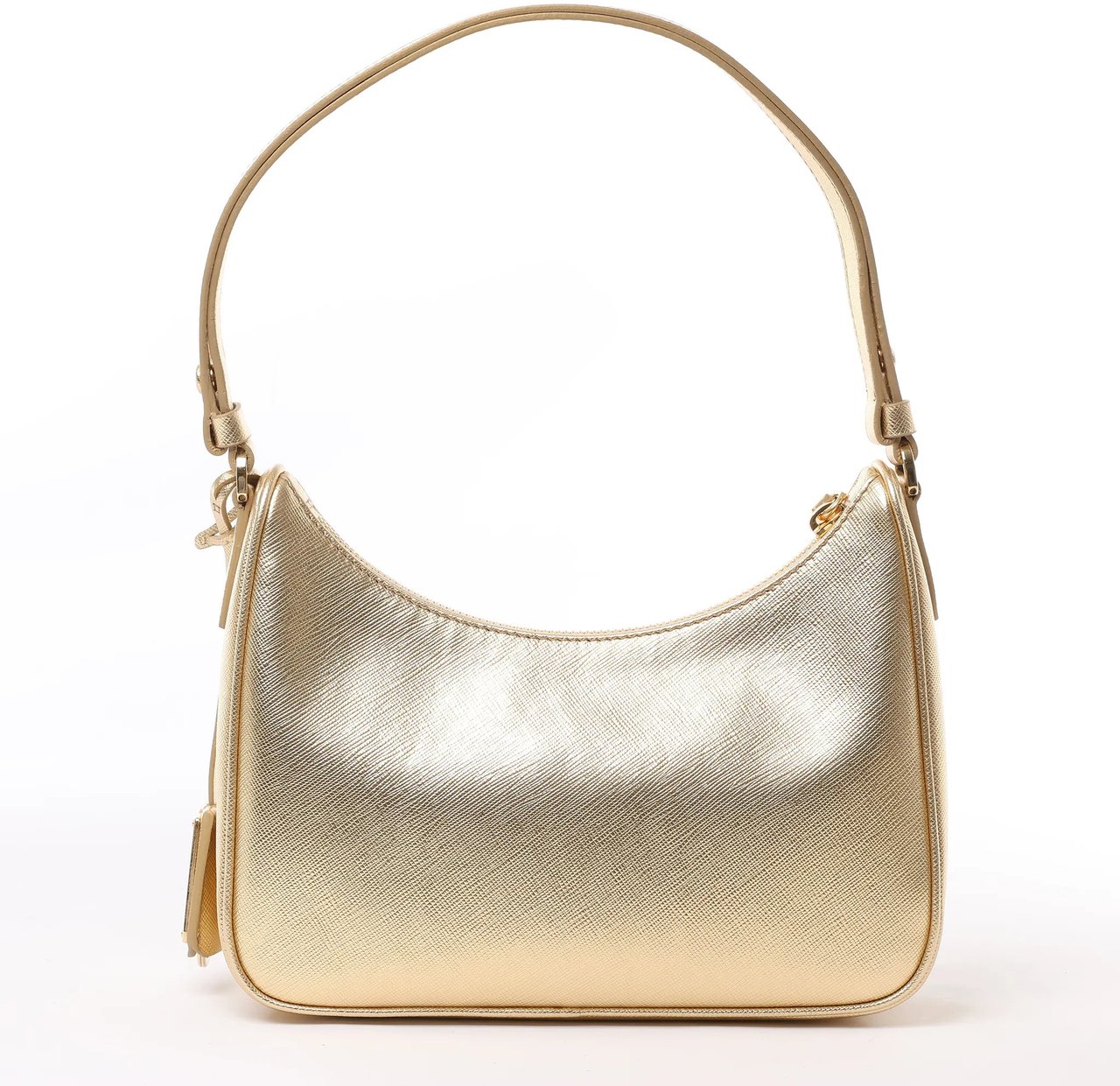 Prada Prada Saffiano Lux Mini Re-Edition Shoulder Bag Platino 1BC204 Goud