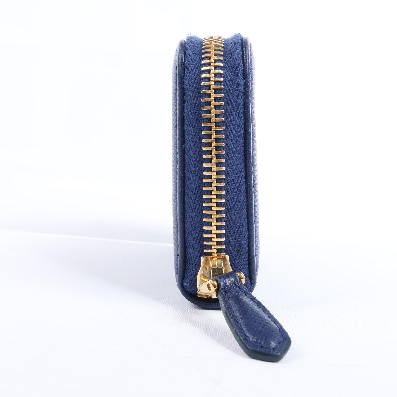 Prada Prada Saffiano Metal 1MM268 Leather Coin Wallet in Blue Blauw